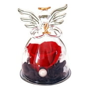 Awevudst Preserved Rose in Angel Glass Dome, Eternal Rose Flowers Gifts