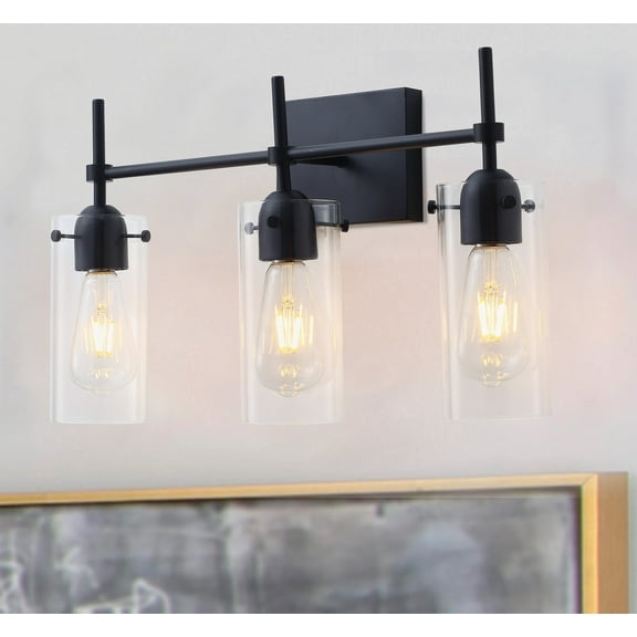 Awien 3-Light Vanity Light Matte Black Wall Sconce Industrial Classic Light Fixture