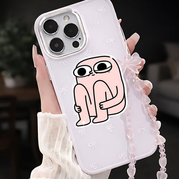 Awkward Cute Magnetic Phone Grip, Introvert Aesthetic , Shy Cartoon Character Phone Holder, Pastel Meme Gift for Gen Z