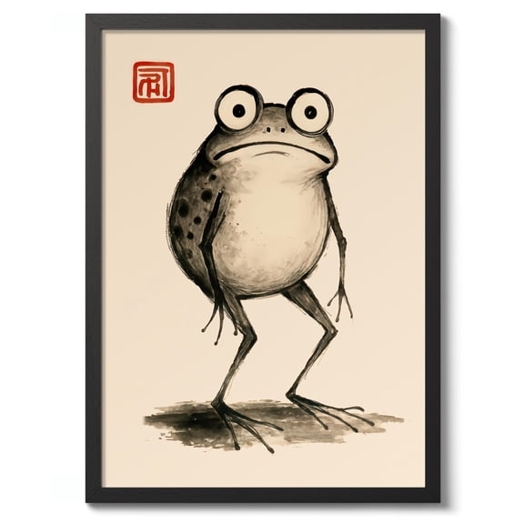 Awkward Frog by Matsumoto Hoji, Japanese Print, Frog Poster, Animal Wall Art, Sumi-E Decor, Nature Art Print, Gift