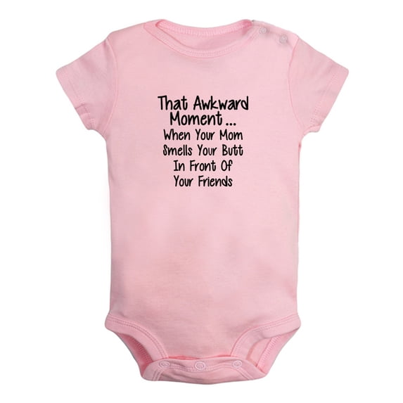 That Awkward Moment Funny Rompers For Babies, Newborn Baby Unisex Bodysuits, Infant Jumpsuits, Toddler 0-24 Months Kids One-Piece Oufits (Pink, 0-6 Months)