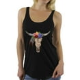 thumbnail image 1 of Awkward Stlyes Cow Skull Racerback Tank Top Women's Floral Cow Skull Tank Bull Skull Flowers Sleeveless Shirt Dia de los Muertos Gifts for Her Day of the Dead Tank Top Sugar Skull Racerback Tank, 1 of 4