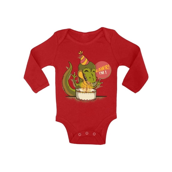 Awkward Styles 1st Birthday Bodysuit I'm One Dinosaur Baby Romper