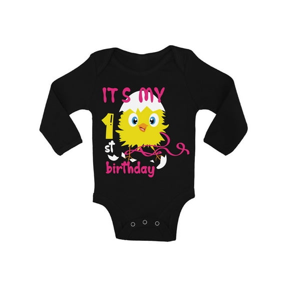 Awkward Styles 1st Birthday Bodysuit It's My First Birthday Chick Baby Romper for Girls