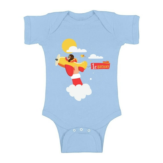 Awkward Styles 1st Birthday Boy Bodysuit Pilot B Day Party Pilot Baby Bodysuit Short Sleeve Pilot Pilot One Piece Top for Baby Boy Birthday Baby Girl Bodysuit Cute 1st Birthday Party Outfit for Baby