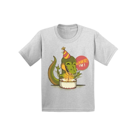 Awkward Styles 1st Birthday T-Shirt I'm One Dinosaur Baby Shirt