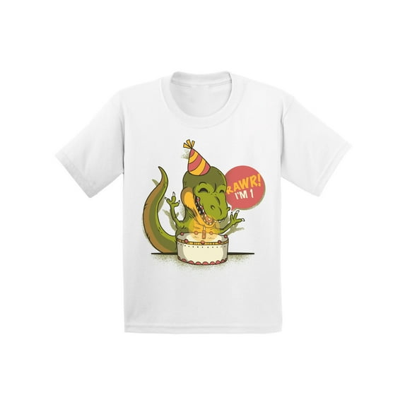 Awkward Styles 1st Birthday T-Shirt I'm One Dinosaur Baby Shirt