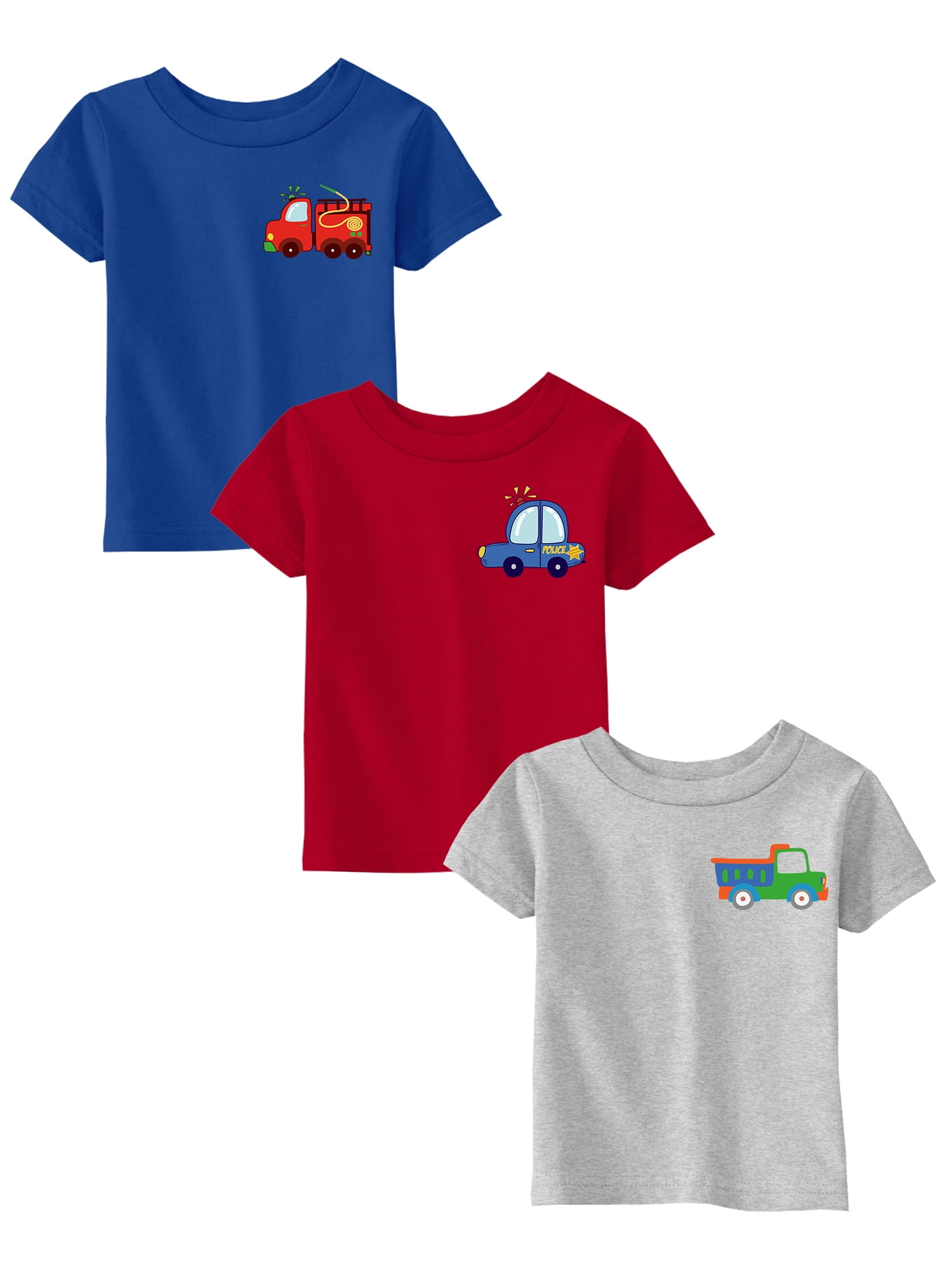 Awkward Styles 24 Month Baby Boy Outfits 24 Months Baby Clothes 24M T shirt 2 Year Old Boy Shirt Baby Boy T shirt Cars Firefighter Police Truck Pack of 3