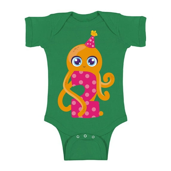 Awkward Styles 2nd Birthday Baby Bodysuit Cute Octopus Romper