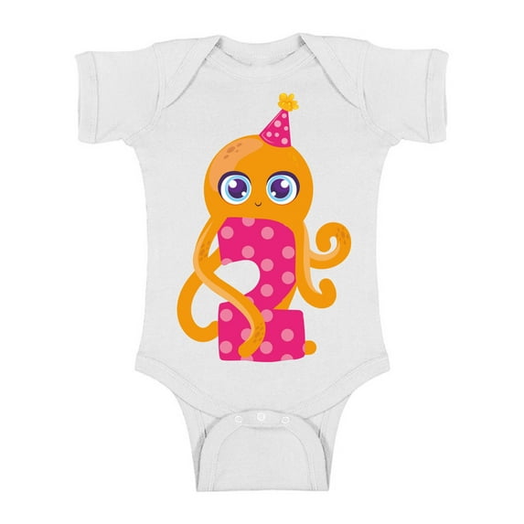 Awkward Styles 2nd Birthday Baby Bodysuit Cute Octopus Romper