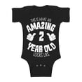thumbnail image 1 of Awkward Styles 2nd Birthday Baby Boys Bodysuit It's My Second B-day Girls Romper This is What an Amazing 2 Year Old Looks Like, 1 of 4
