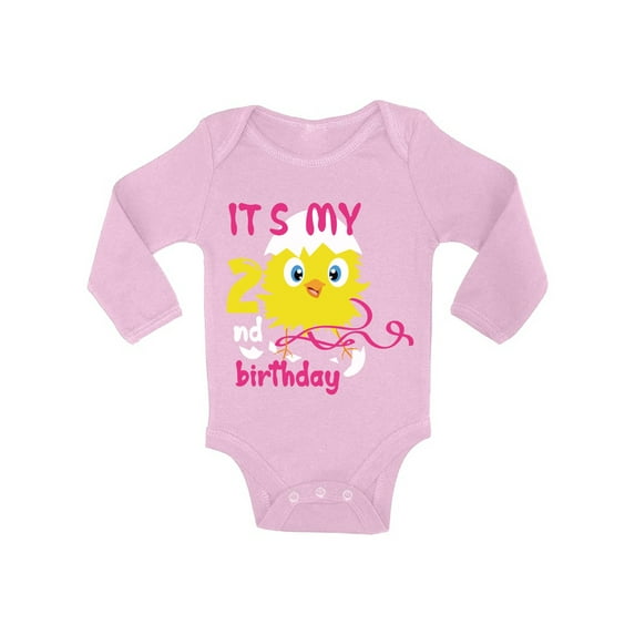 Awkward Styles 2nd Birthday Bodysuit It's My Second Birthday Chick Baby Romper for Girls