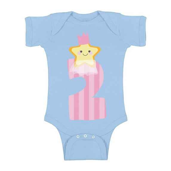 Awkward Styles 2nd Birthday Girl Baby Bodysuit Little Star Romper