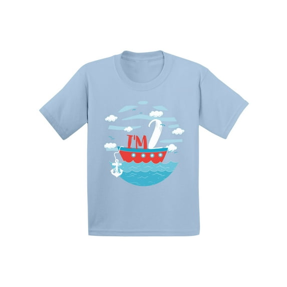 Awkward Styles 2nd Birthday Shirt for Kids Sailor Party Cute Sailor Birthday Shirts I'm Two Shirts for Girls I'm Two Shirts for Boys Birthday Gifts for 2 Year Old Kids 2nd Birthday Party