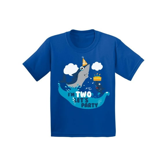Awkward Styles 2nd Birthday Shirt Shark Bithday Party Cute Shark Tshirts for Toddlers Birthday Gifts for 2 Year Old Boys and Girls Shark T shirt Kids 2nd Birthday Party Funny Shark Gifts