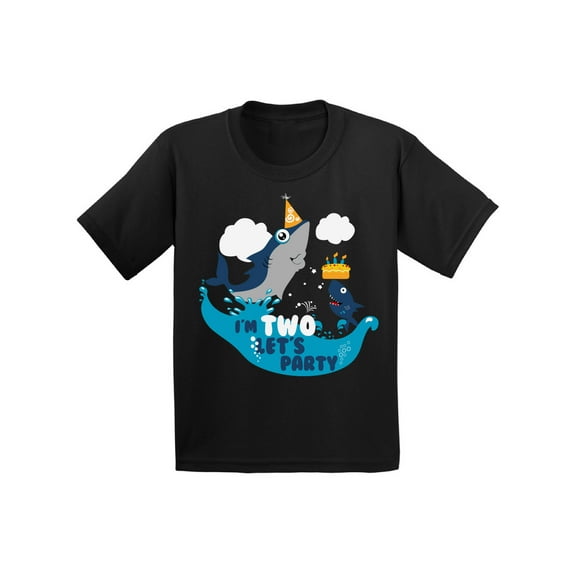 Awkward Styles 2nd Birthday Shirt Shark Bithday Party Cute Shark Tshirts for Toddlers Birthday Gifts for 2 Year Old Boys and Girls Shark T shirt Kids 2nd Birthday Party Funny Shark Gifts