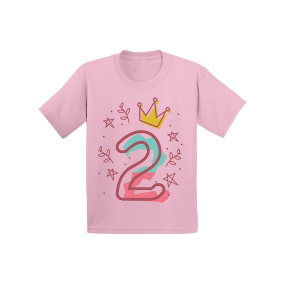 Awkward Styles 2nd Birthday T-Shirt I'm Two Cute Crown Pink Baby Shirt