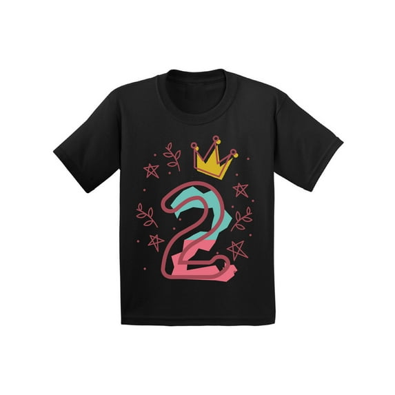Awkward Styles 2nd Birthday T-Shirt I'm Two Cute Crown Pink Baby Shirt