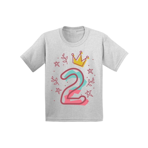 Awkward Styles 2nd Birthday T-Shirt I'm Two Cute Crown Pink Baby Shirt