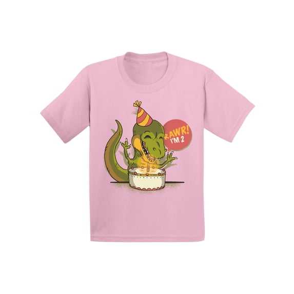 Awkward Styles 2nd Birthday T-Shirt I'm Two Dinosaur Baby Shirt