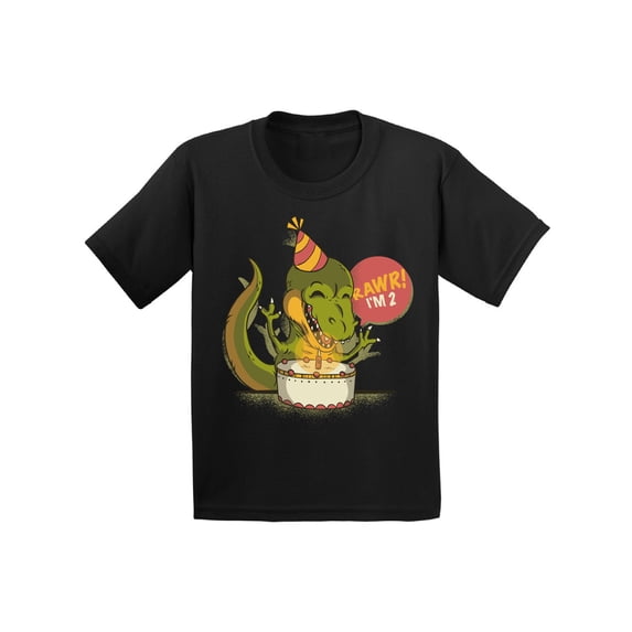 Awkward Styles 2nd Birthday T-Shirt I'm Two Dinosaur Baby Shirt