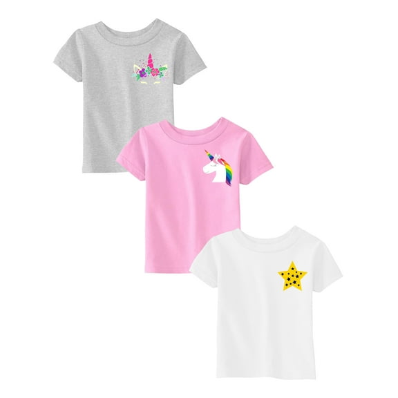 Awkward Styles 3 Years Old Outfits Toddler Girl Shirts 3T Toddler Girl Clothes 3T Shirts 3 Years Old Shirt Toddler Shirts Unicorn Star Pack of 3