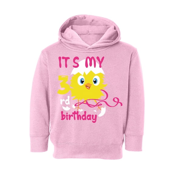 Awkward Styles 3rd Birthday Hoodie It's My Third Birthday Chick Toddler Hooded Sweatshirt for Girls