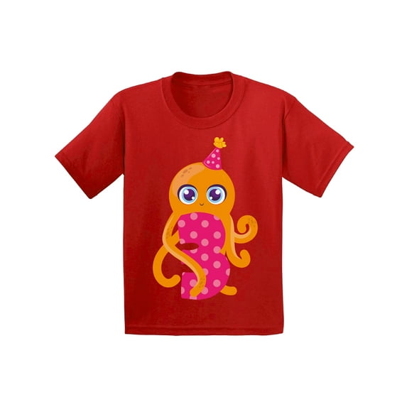 Awkward Styles 3rd Birthday T-Shirt Cute Octopus Toddler Shirt