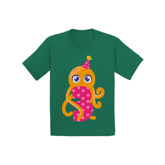 Awkward Styles 3rd Birthday T-Shirt Cute Octopus Toddler Shirt