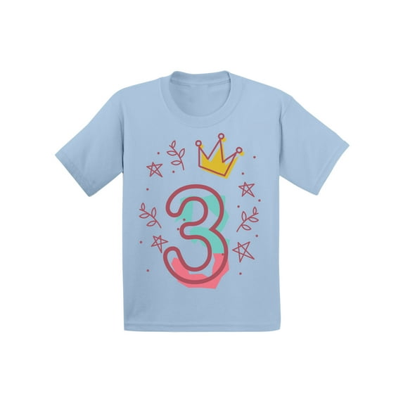 Awkward Styles 3rd Birthday T-Shirt I'm Three Cute Crown Pink Toddler Shirt