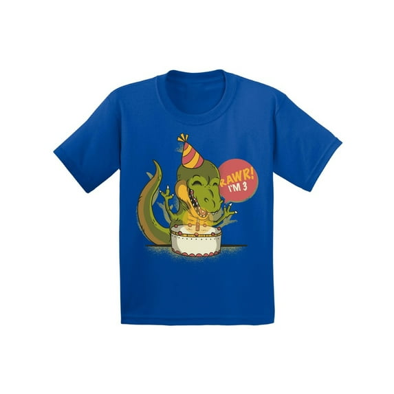 Awkward Styles 3rd Birthday T-Shirt I'm Three Dinosaur Toddler Shirt