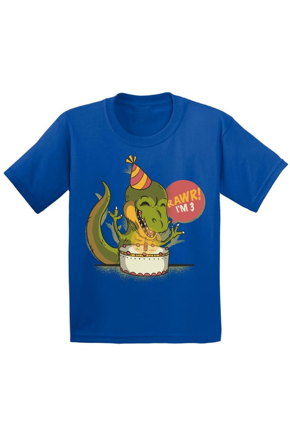 3rd Birthday T-Shirt I'm Three Dinosaur Toddler Shirt