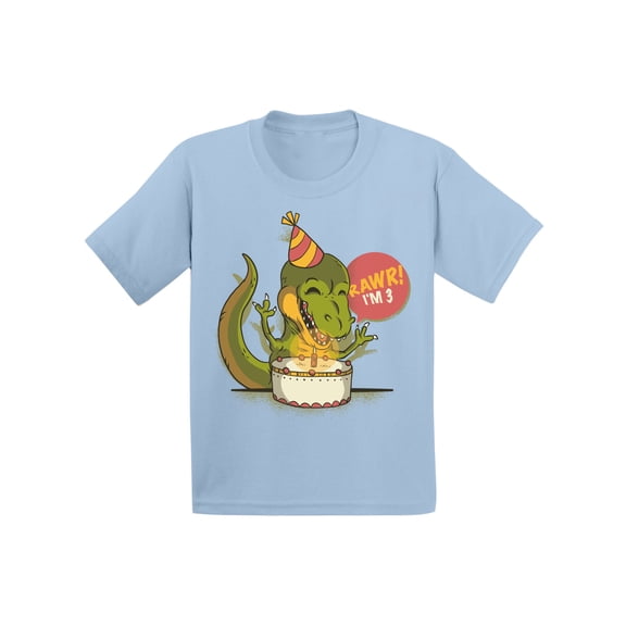 Awkward Styles 3rd Birthday T-Shirt I'm Three Dinosaur Toddler Shirt