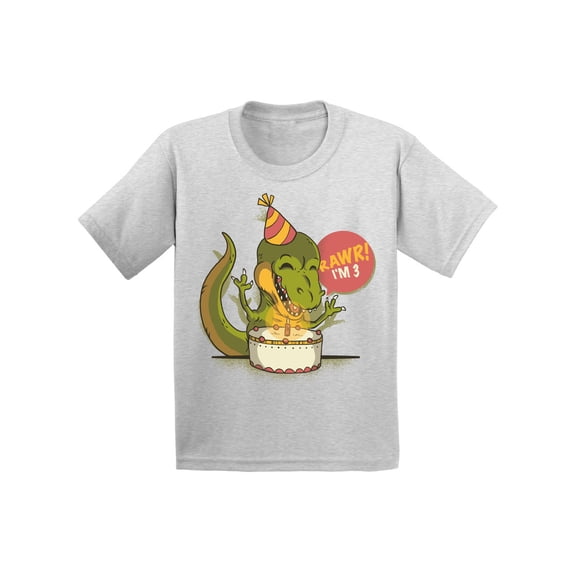 Awkward Styles 3rd Birthday T-Shirt I'm Three Dinosaur Toddler Shirt