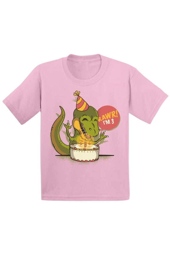 3rd Birthday T-Shirt I'm Three Dinosaur Toddler Shirt