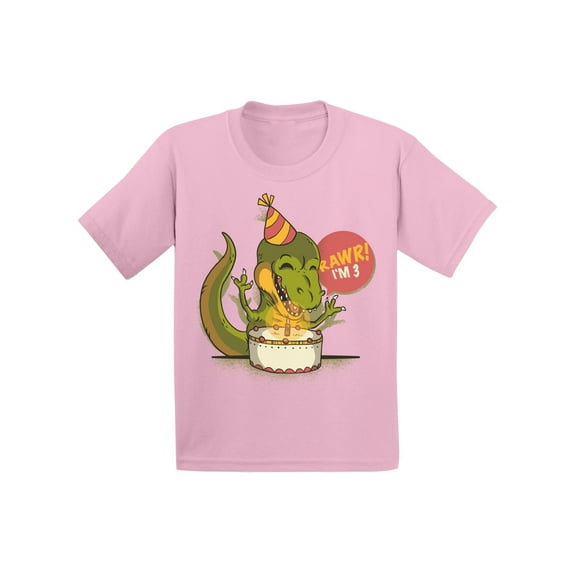 Awkward Styles 3rd Birthday T-Shirt I'm Three Dinosaur Toddler Shirt