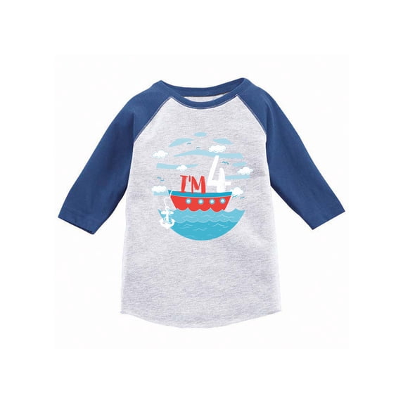 Awkward Styles 4th Birthday Raglan Shirt for Toddlers Sailor Tshirt Birthday Gifts for 4 Year Old Jersey Shirts for Kids Sailor Birthday Party Boys 4th Birtday Tshirts Girls 4th Birthday Tshirts