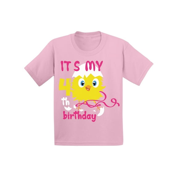 Awkward Styles 4th Birthday T-shirt It's My Fourth Birthday Chick Toddler Shirt for Girls