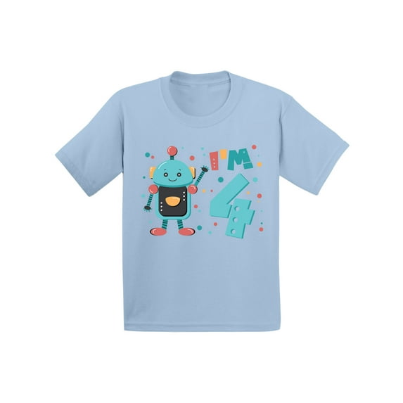 Awkward Styles 4th Birthday Toddler Shirt Cute Robot Birthday Shirt Gifts for 4 Year Fourth Birthday Shirt 4th Year Old Shirt My 4th Birthday Gifts for Birthday Boy Birthday Gifts