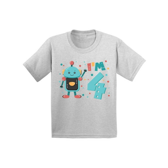 Awkward Styles 4th Birthday Toddler Shirt Cute Robot Birthday Shirt Gifts for 4 Year Fourth Birthday Shirt 4th Year Old Shirt My 4th Birthday Gifts for Birthday Boy Birthday Gifts