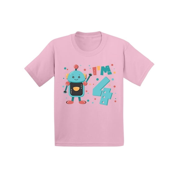 Awkward Styles 4th Birthday Toddler Shirt Cute Robot Birthday Shirt Gifts for 4 Year Fourth Birthday Shirt 4th Year Old Shirt My 4th Birthday Gifts for Birthday Boy Birthday Gifts