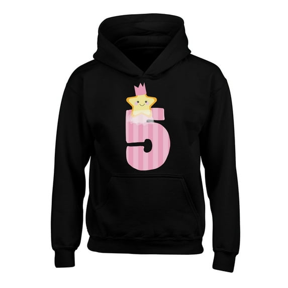 Awkward Styles 5th Birthday Girl Hoodies for Kids Little Star Hooded Youth Sweatshirt