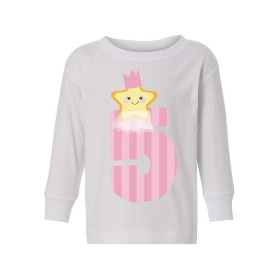Awkward Styles 5th Birthday Girl Toddler Long Sleeve Shirt Little Star Kids T-Shirt