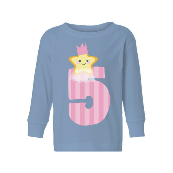 Awkward Styles 5th Birthday Girl Toddler Long Sleeve Shirt Little Star Kids T-Shirt