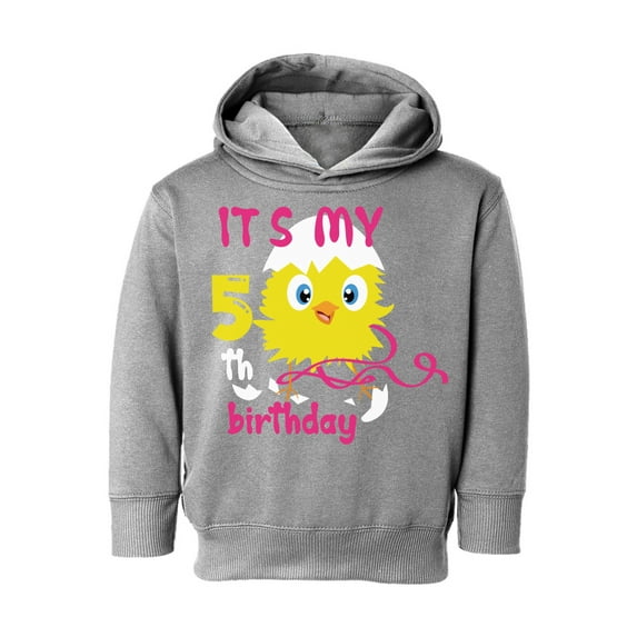 Awkward Styles 5th Birthday Hoodie It's My Fifth Birthday Chick Toddler Hooded Sweatshirt for Girls