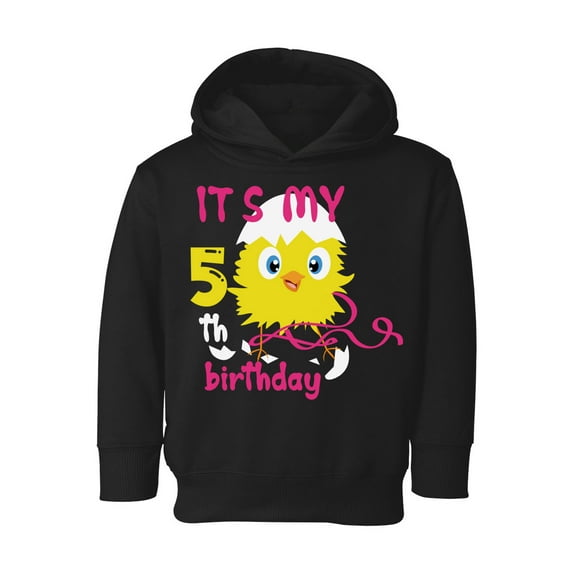 Awkward Styles 5th Birthday Hoodie It's My Fifth Birthday Chick Toddler Hooded Sweatshirt for Girls