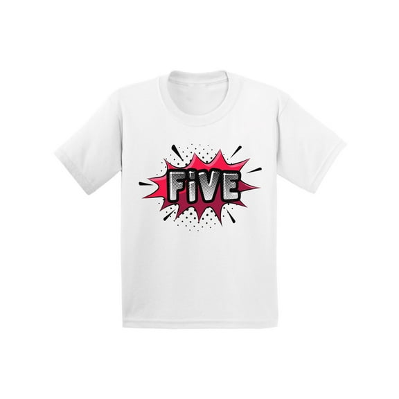 Awkward Styles 5th Birthday Shirt 5th Birthday Girl Shirt 5th Bday Boy Shirt 5th Birthday Gift for 5 Year Old Kids Superhero Shirts for Youth Pop Art Comic Book Style Birthday 5 Years Old Shirt