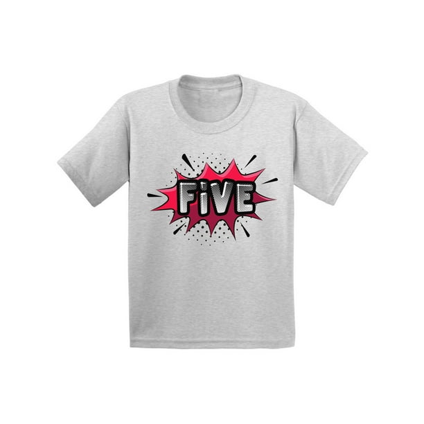 Superhero Comic Birthday T Shirt 5 Year Old