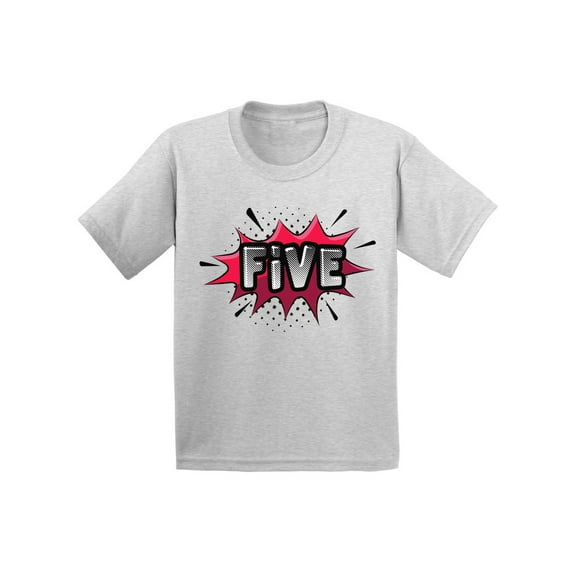 Awkward Styles 5th Birthday Shirt 5th Birthday Girl Shirt 5th Bday Boy Shirt 5th Birthday Gift for 5 Year Old Kids Superhero Shirts for Youth Pop Art Comic Book Style Birthday 5 Years Old Shirt