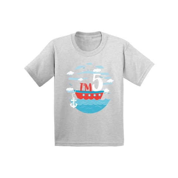 Awkward Styles 5th Birthday Shirt for Youth Cute Sailor Tshirt Sailor Birthday Party Gifts for 5 Year Old Sailor Shirts for Boys Sailor Shirts for Girls I'm Five Kids T shirt